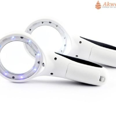 Mini Lupa 60mm LED 8 UV Negra e 1 Branco PA0863
