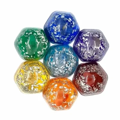 Orgonite Kit 7 Chakras Sextavado Limpa e Harmoniza