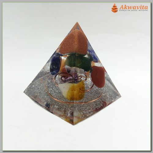 Orgonite faz Limpeza e Proteção Formato Pirâmide 5cm