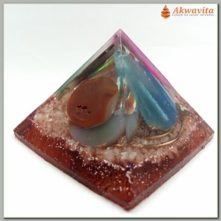Orgonite Pirâmide com Ágata faz Limpeza e Proteção 7cm