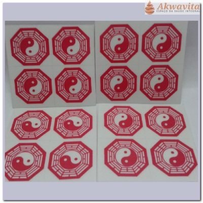 Adesivo Mini Baguá Vermelho com 16 Unidades