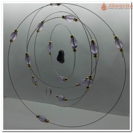 Mandala Espacial Sistema Solar Lilás e Ametista em 3D