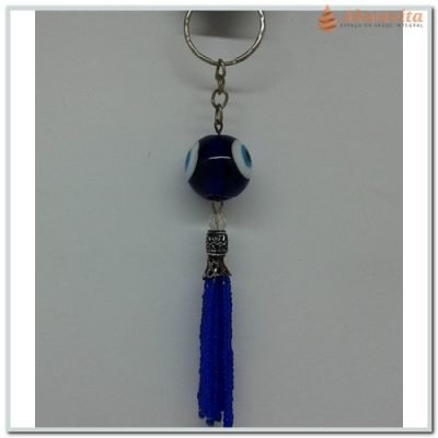 Chaveiro de Murano Olho Grego Bola e Franja