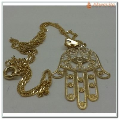 Gargantilha Mão Hamsa Mão de Deus Dourada- N.Tempo