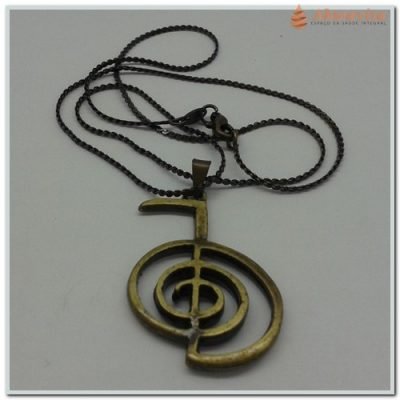 Pingente Cho-ku-rei Símb Reiki Nível I Ouro Velho- N.Tempo