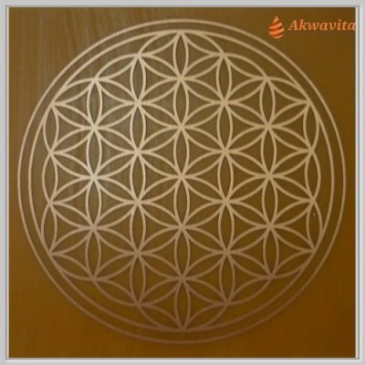Flor da Vida Gráfico Radiônico Cobre fenolite 3x3cm com 4