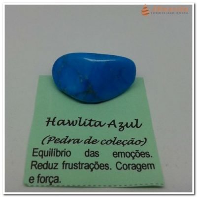 Pedra Howlita Azul Elevação Espiritual 1ª linha Rolada 2-4cm