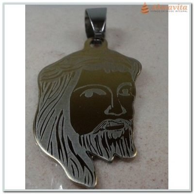 Pingente Face de Cristo Dourado Prateado Elevação- 25M