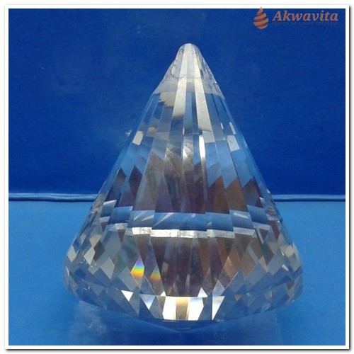 Cristal Multifacetado Purificação Cone Branco 35mm