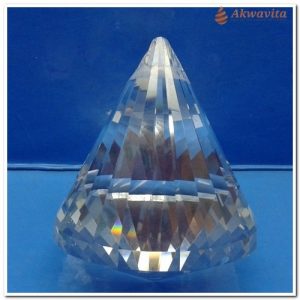 Cristal Multifacetado Purificação Cone Branco 45mm
