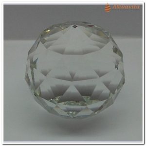 Cristal Multifacetado Purificação Bola de Mesa Branca 60mm