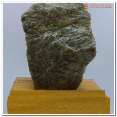 Pedra Quartzo Azul Percepção Proteção Bruta Base Madeira