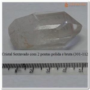 Pedra em Cristal Sextavado 2 pontas sem polimento ref11
