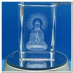 Cubo de Cristal Gravação Laser Buda Figura 3D G