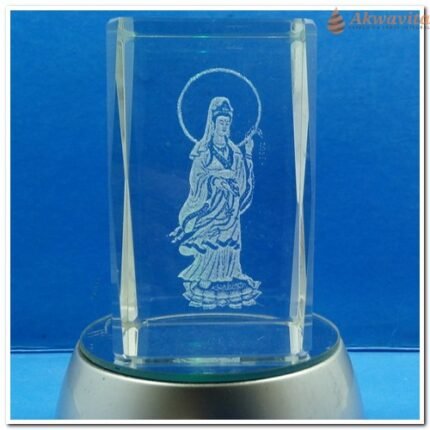 Cubo de Cristal Laser Deusa Kuanyin Fig Plana GG- N.Tempo