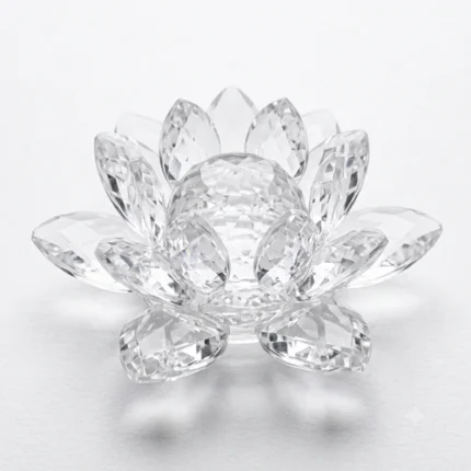 Flor de Lótus de Acrílico Branco Pureza Espiritual 8cm