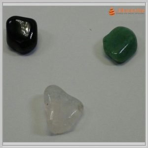 Kit Pedras Roladas do Signo Sagitário Cristal Q-Verde Ônix