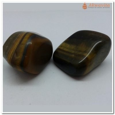 Pedra Olho de Tigre Coragem Cura Proteção Rolada 4cm 2UN