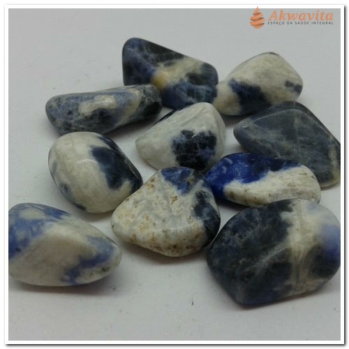 Pedra Sodalita Azul Ativa Pensamento Lógico Rolada 15mm