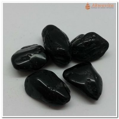 Pedra Turmalina Negra Rolada Neutraliza Magia 15a25mm 5UN
