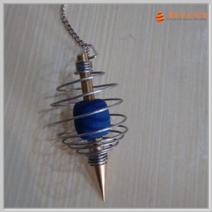 Pêndulo de Metal Galáctico com Espiral e bola azul