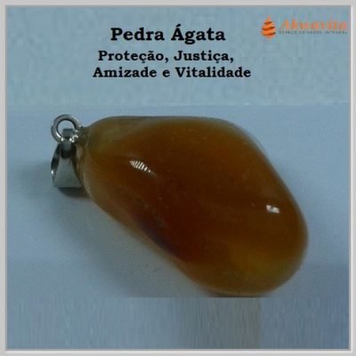 Pingente de Pedra Signo Ágata Virgem Peixes Energia