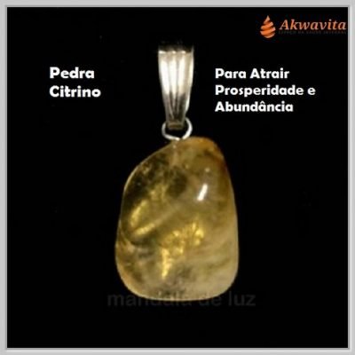 Pingente de Pedra Signo Citrino Libra Virgem Sucesso