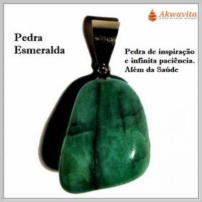 Pingente Pedra Esmeralda Saúde Física Emocional Mental 2pç-lj