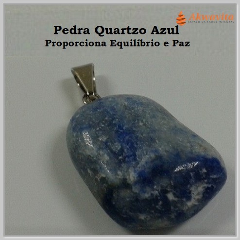 Pingente de Pedra Quartzo Azul Energia Positiva e Espiritual