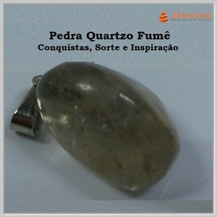 Pingente de Pedra Signo Quartzo fumê Touro Forte Proteção