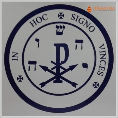 Pantáculo Monograma De Cristo Gráfico Radiônico 17x17cm PVC