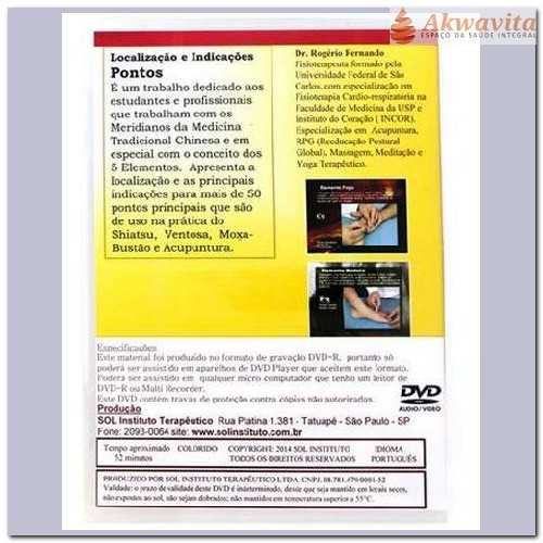 DVD Pontos da Acupuntura Localização Indicação de Pontos