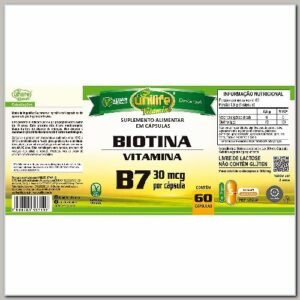 Biotina B7 Suplemento Saúde da Pele 30mcg 60 cápsulas