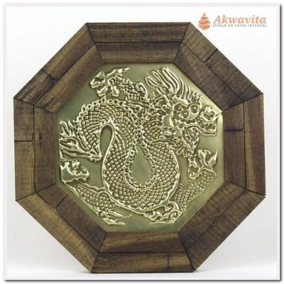 Quadro Aplique em Cobre Alto Relevo Dragão
