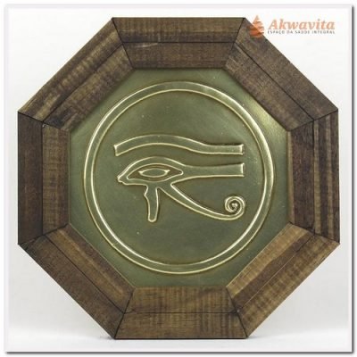 Quadro Aplique em Cobre Alto Relevo Olho de Horus
