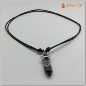  Cordão Pêndulo Pedras Biterminadas Sextavadas ametista