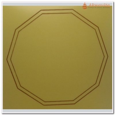 Decágono Duplo Gráfico Radiônico Cobre Fenolite 17x17cm