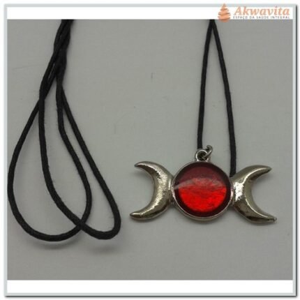 Cordão com Pingente Triluna ou Lua Tríplice Deusas da Wicca