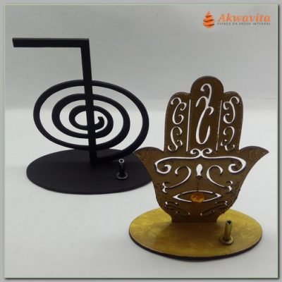 Incensário MDF Cho-Ku-Rei e Mão-Hamsa Proteção-N.Tempo