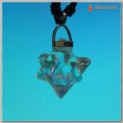 Pêndulo Pingente Cristal Merkaba 2cm Geometria Cordão