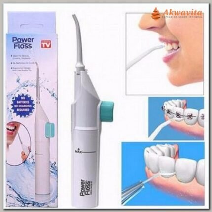 Jato de Água Power Floss Irrigador Oral Portátil Limpeza Bucal