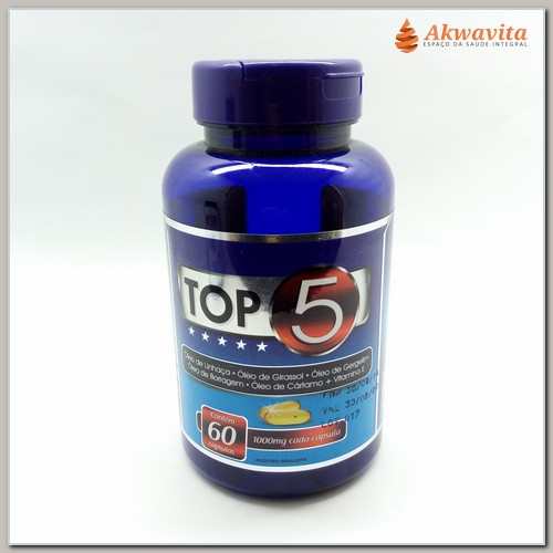 Top5 Mix de Óleos e VitaminaE 1000mg 60 cápsulas