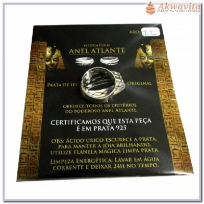 Anel Atlante Prata de Lei Proteção e Limpeza