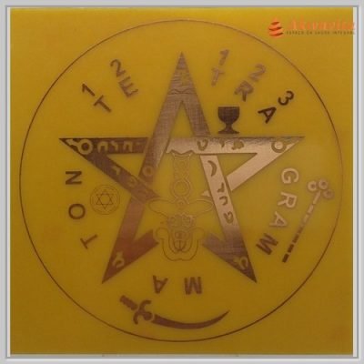 Tetragramaton Gráfico Radiônico Cobre fenolite 14x14cm