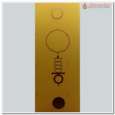 Cruz Ansata Gráfico Radiônico de Cobre Fenolite 8x24cm