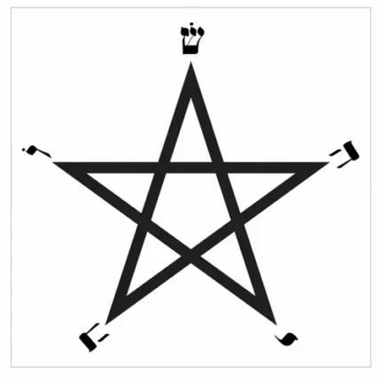 Pentagrama Letras Hebraicas Gráfico Radiônico de PVC 19cm