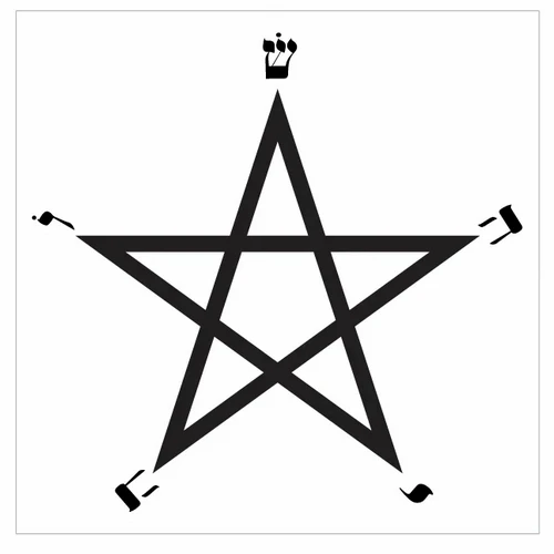Pentagrama Letras Hebraicas Gráfico Radiônico de PVC 19cm