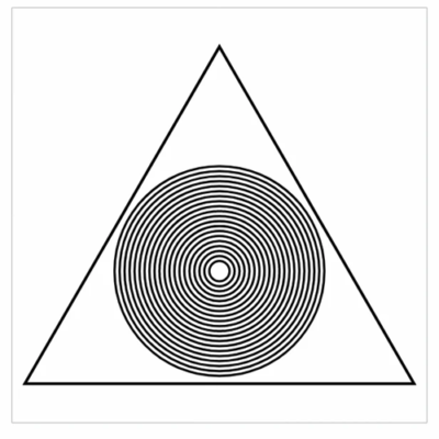 Triângulo Divino Gráfico Radiônico de PVC 17cm placa 19cm