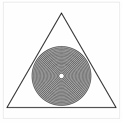 Triângulo Divino Gráfico Radiônico de PVC 17cm placa 19cm