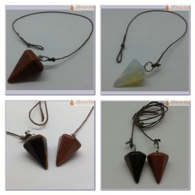 Pêndulo Pedra Pião Sextavado Pedras Variadas Para Tratar